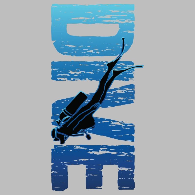 Dive Vertical Text Vintage Scuba Diver