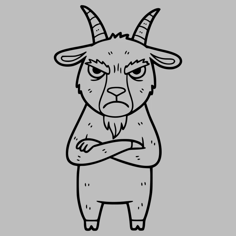 Illustration de dessin animé de chèvre en colère