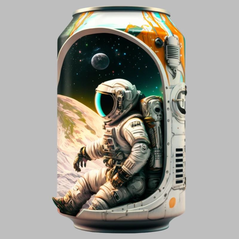 Coole Bierdose mit Astronaut