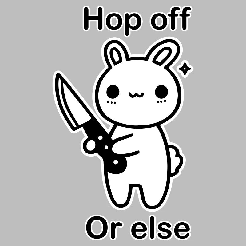 Süßer Hase mit Messer - Hop Off, oder sonst Design