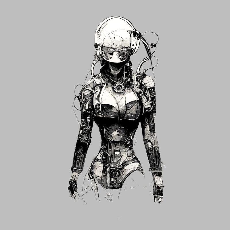technical drawing cyborg