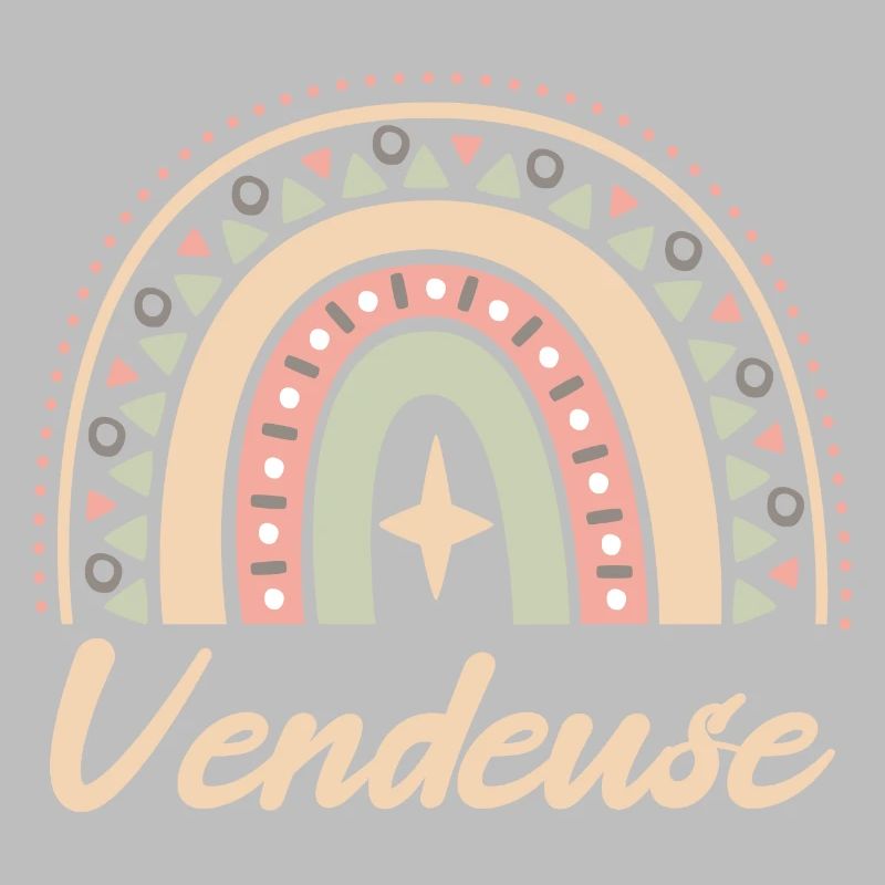 Cadeau Vendeuse. Boho Rainbow vendeuse.