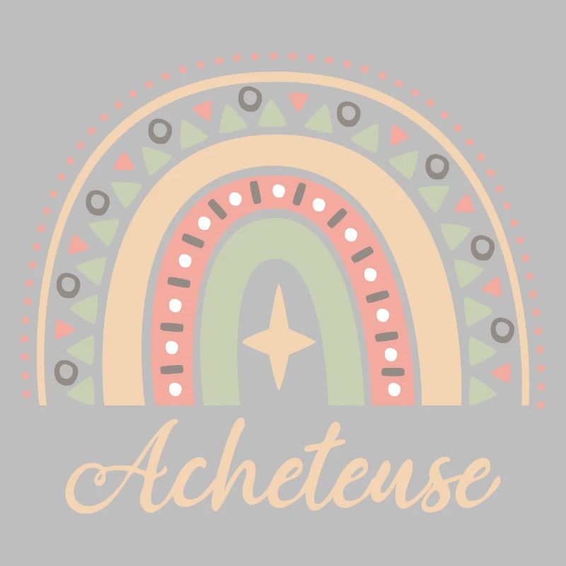 Cadeau Acheteuse. Boho Rainbow acheteuse.