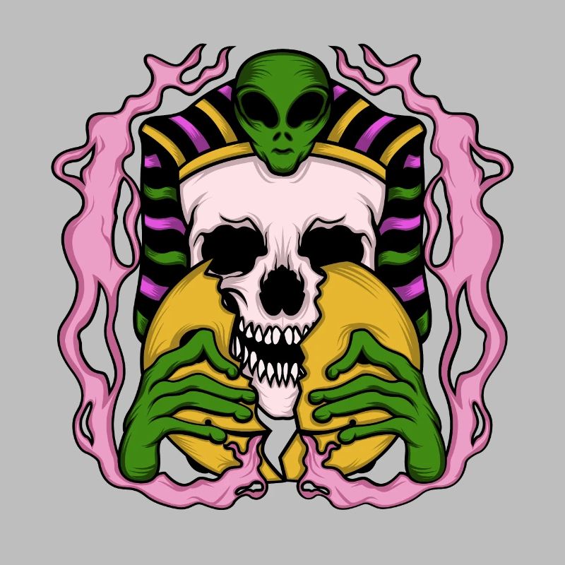 Alien Anubis Skull Egypt Tshirt