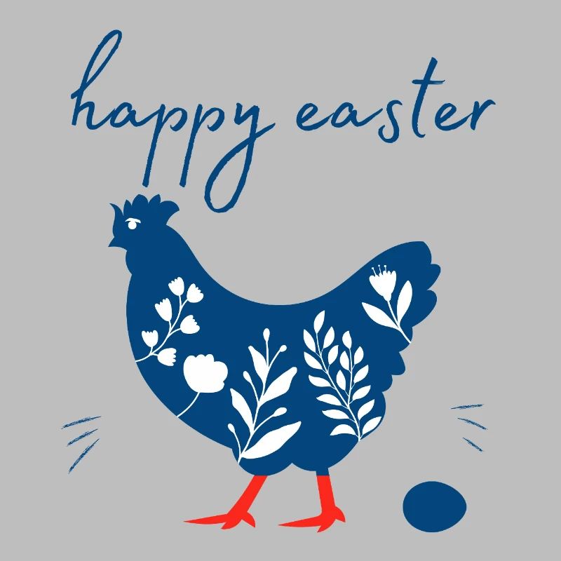 Happy Easter. Happy Easter. Easter egg and hen