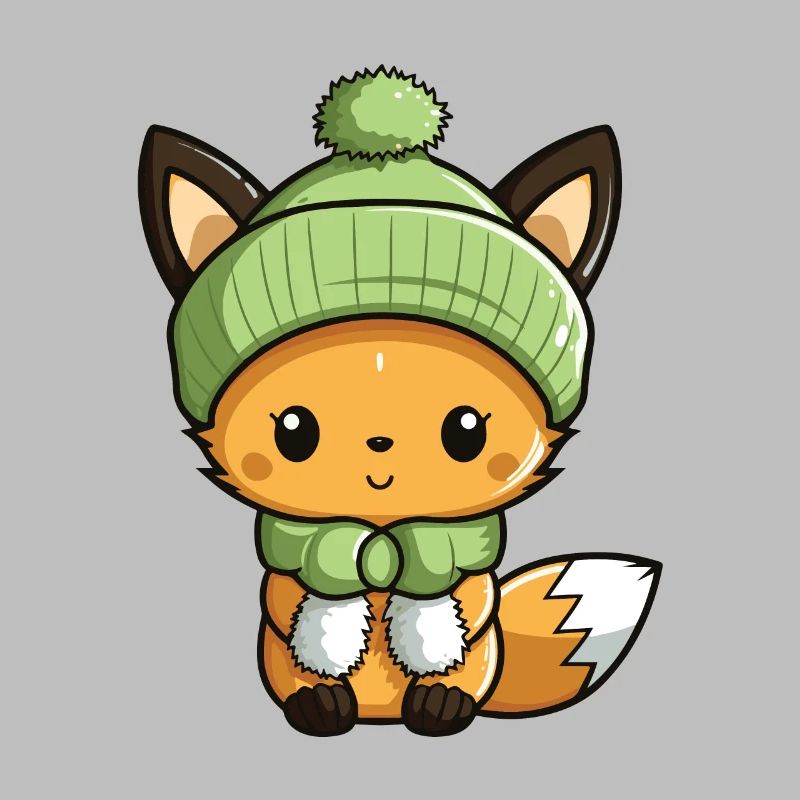 Fox Cute Winter Comic Hat