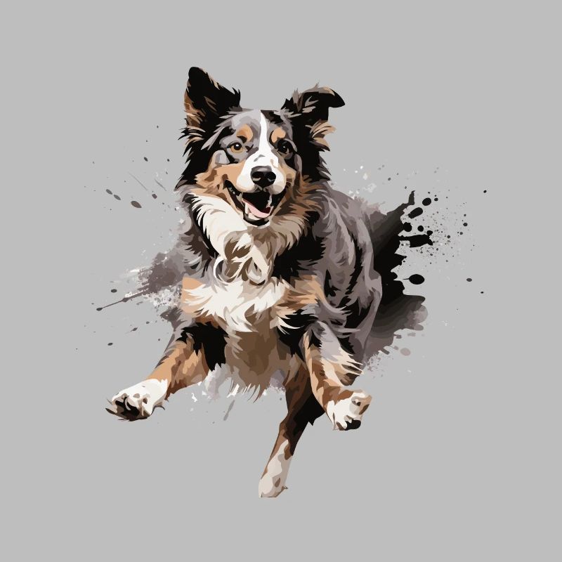 Australian Shepherd im Sprung Design