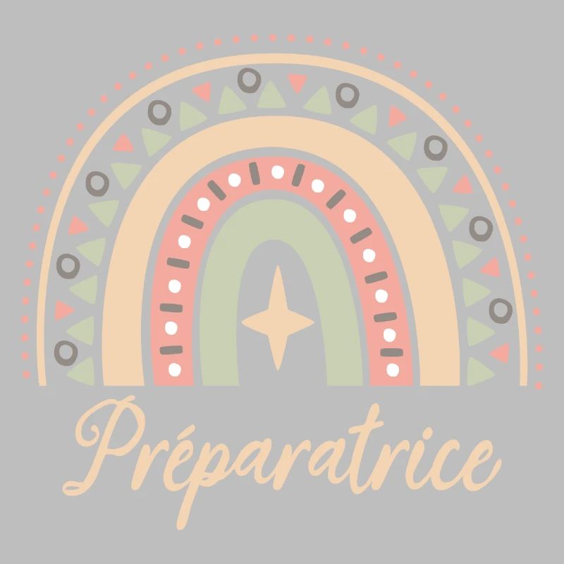 Cadeau Préparatrice. Boho Rainbow préparatrice.