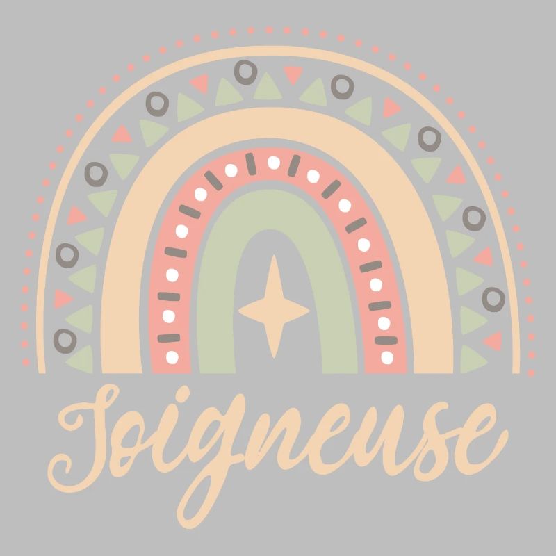 Cadeau Soigneuse. Boho Rainbow soigneuse.