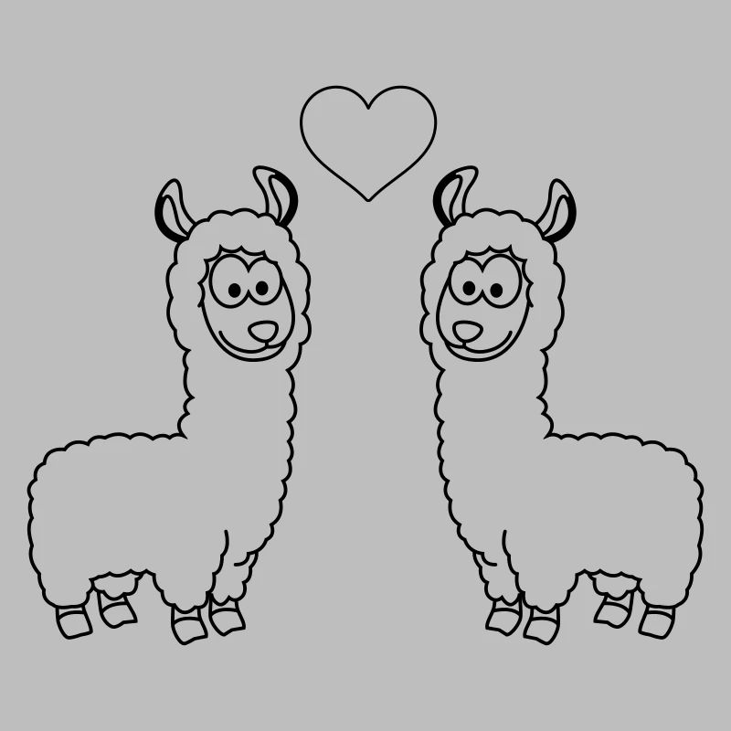 Alpaka Comic Paar liebe