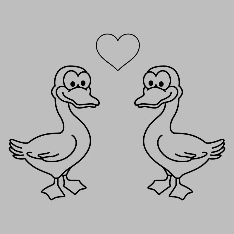 Gans Comic Paar Liebe