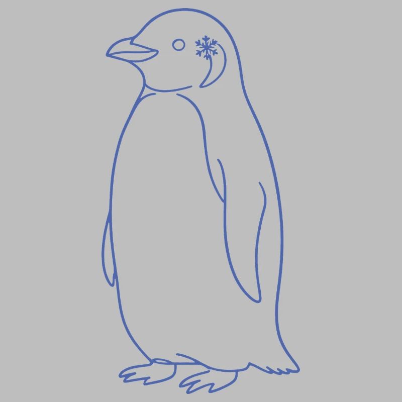 Dessin de lignes de silhouette minimaliste Penguin