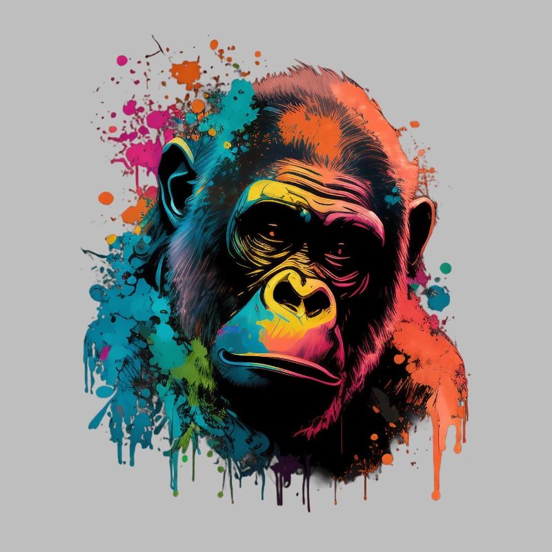 Gorille coloré Splash Art Expression
