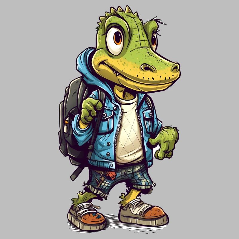 Dessin animé de crocodile mignon