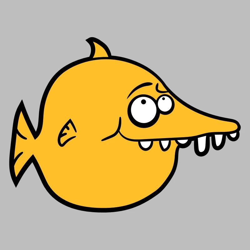 dicker runder witziger comic fisch