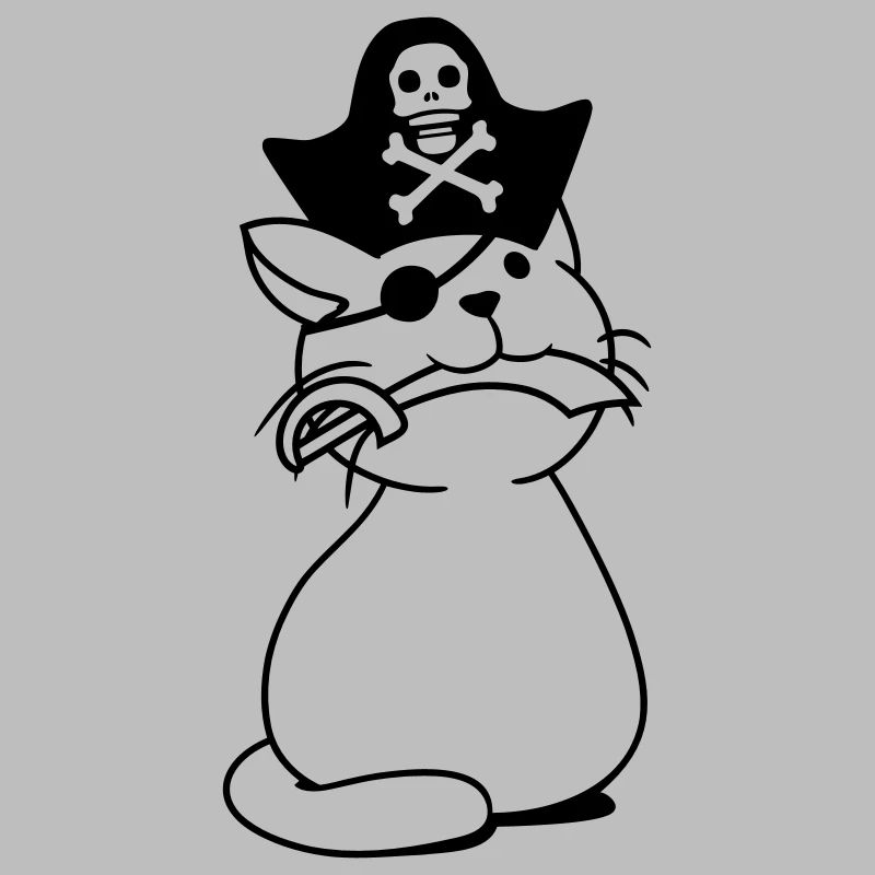 Mignon Pirate Cat Buccaneer Oeil Patch Chapeau Sabre