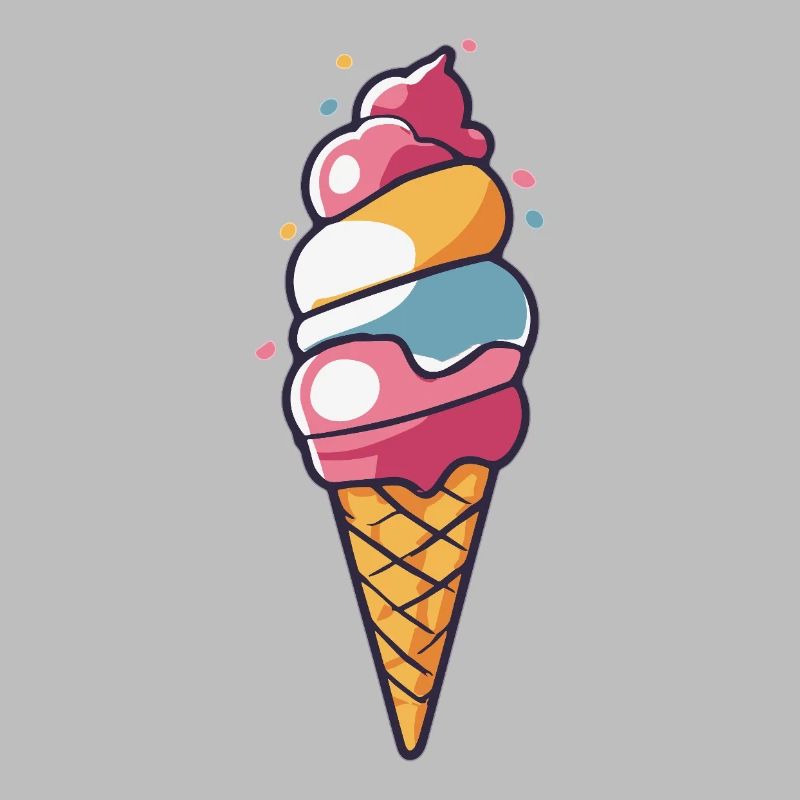 Cornet de dessins animés en forme de glace pastel