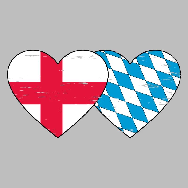 Angleterre Bavière Drapeau Coeur utilisé