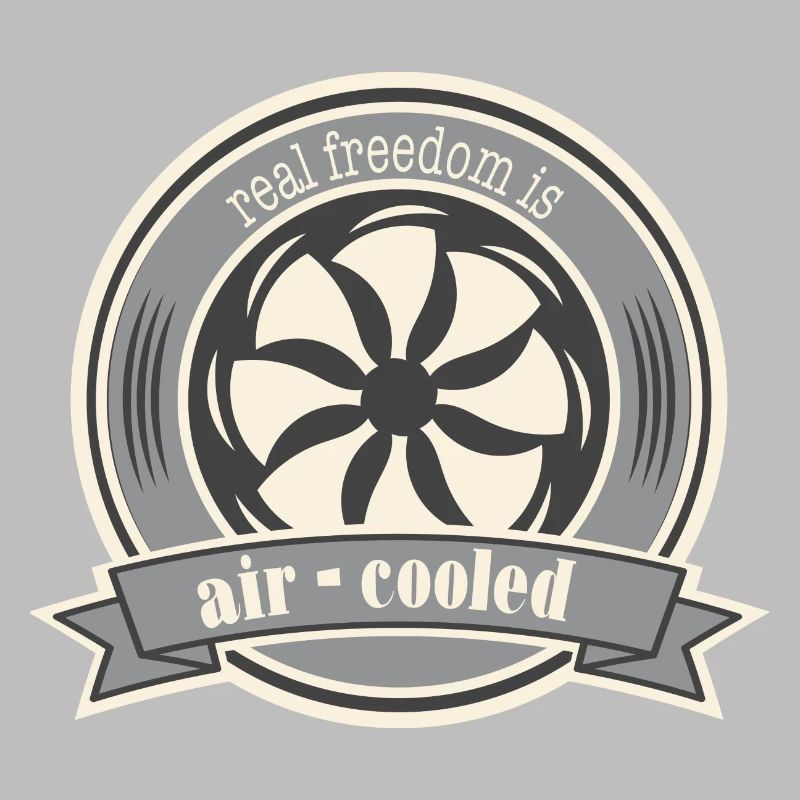 Oldtimer Air-cooled boxer engine Saying freedom