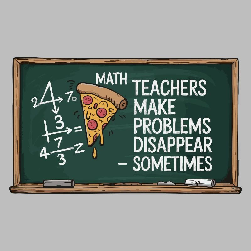 Professeur de mathématiques drôle Conception Pizza et résolution de problèmes