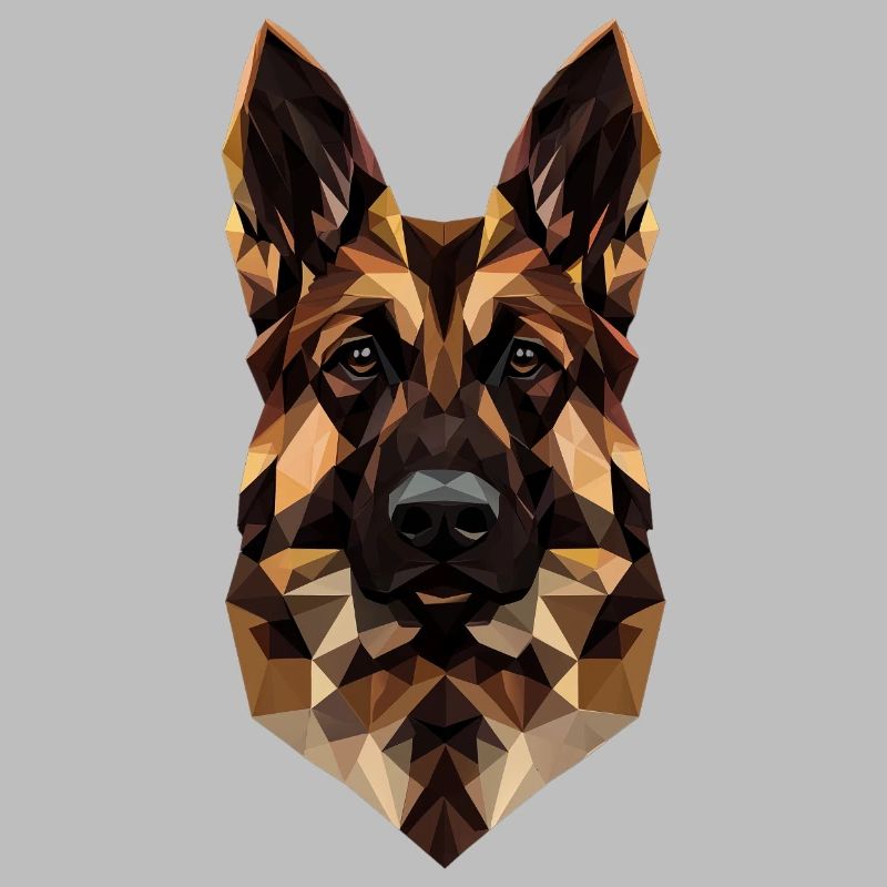 German Shepherd Low Poly Design