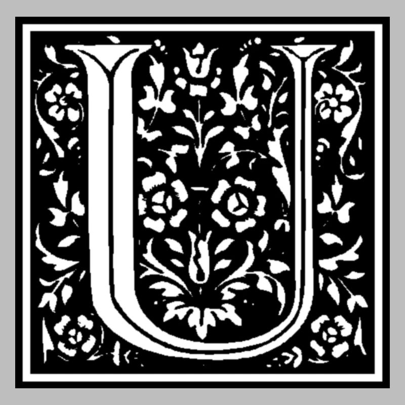 Blumenbuchstabe U - Einzelbriefe / Aufkleber