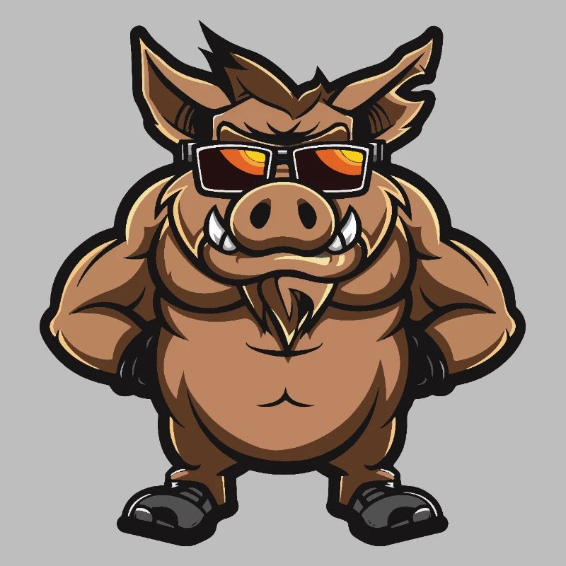 Wild Boar Pig Cool Comic