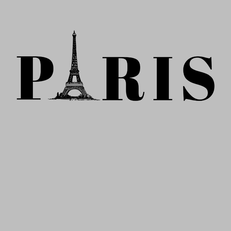 Paris lettering with Eiffel Tower