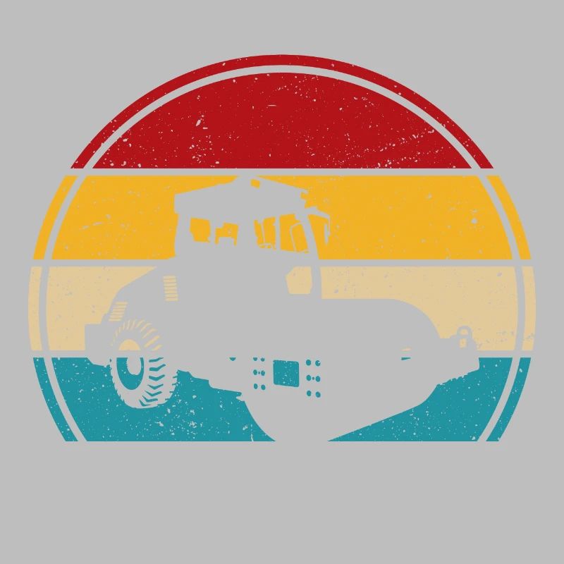 Roller retro t-shirt road roller