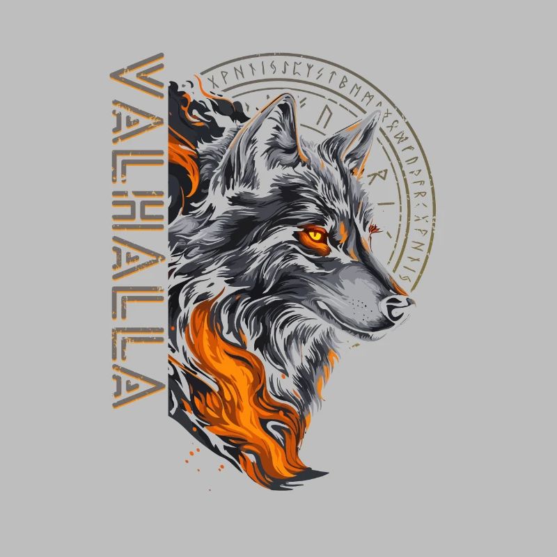 Vegvisir Kompass Wolf Runen Walhalla Wikinger
