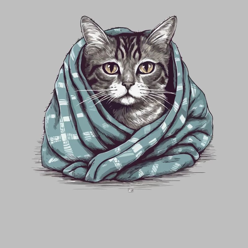 Chat dans une couverture