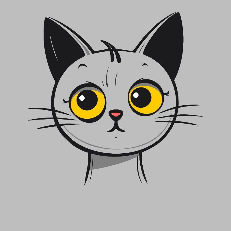 Chat de dessin animé mignon triste