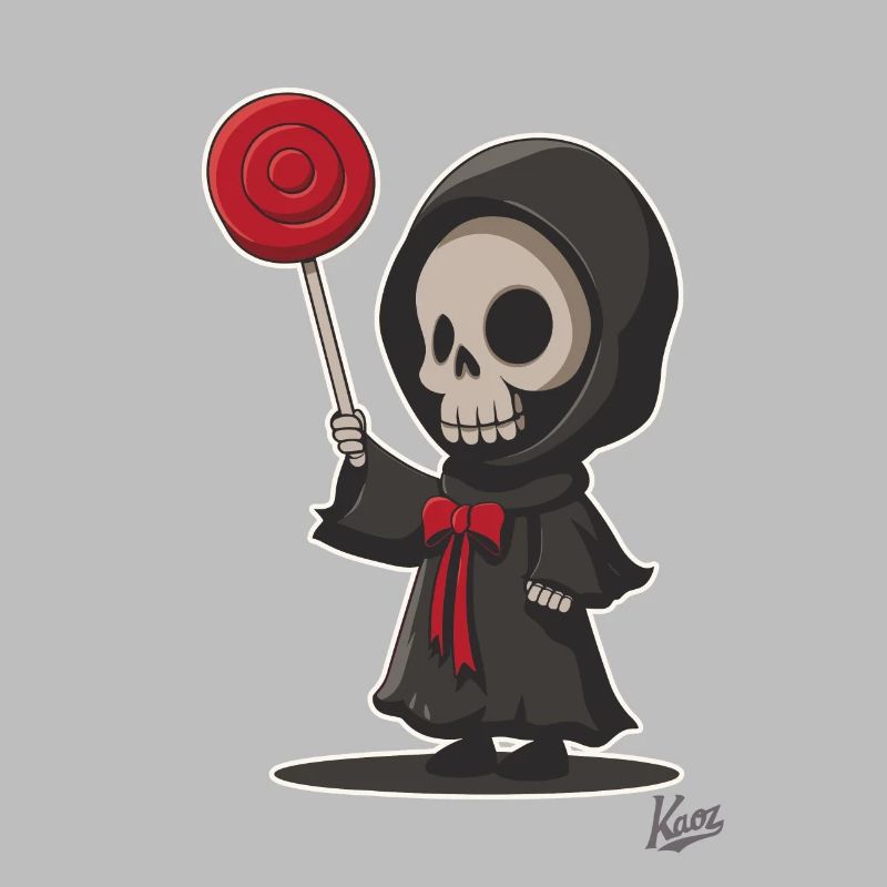Sensenmann mit lecker Lutscher Lollipop