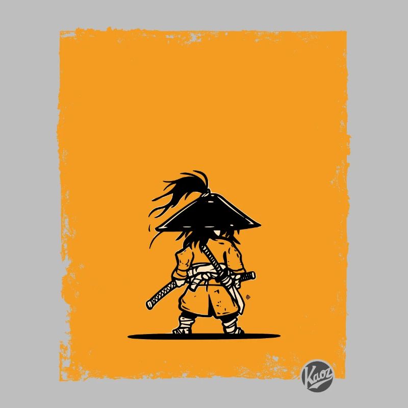 Silhouette de guerrier de style samouraï