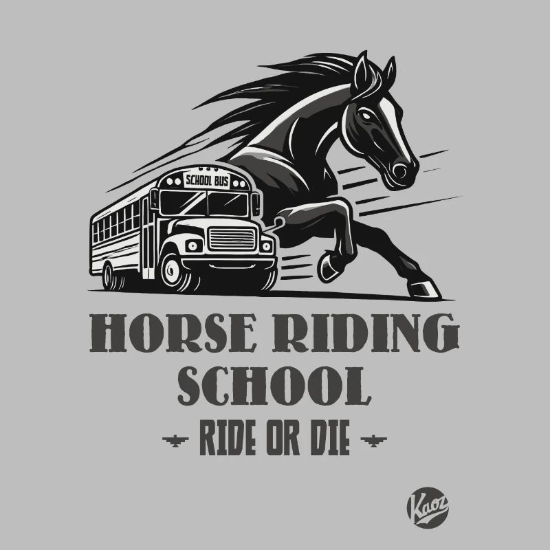 Reitschule "Reite oder Stirb", ein Pferde-Motiv