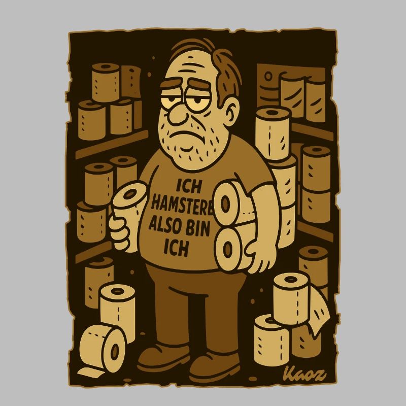 Ich hamster also bin ich – Toilettenpapier Mann