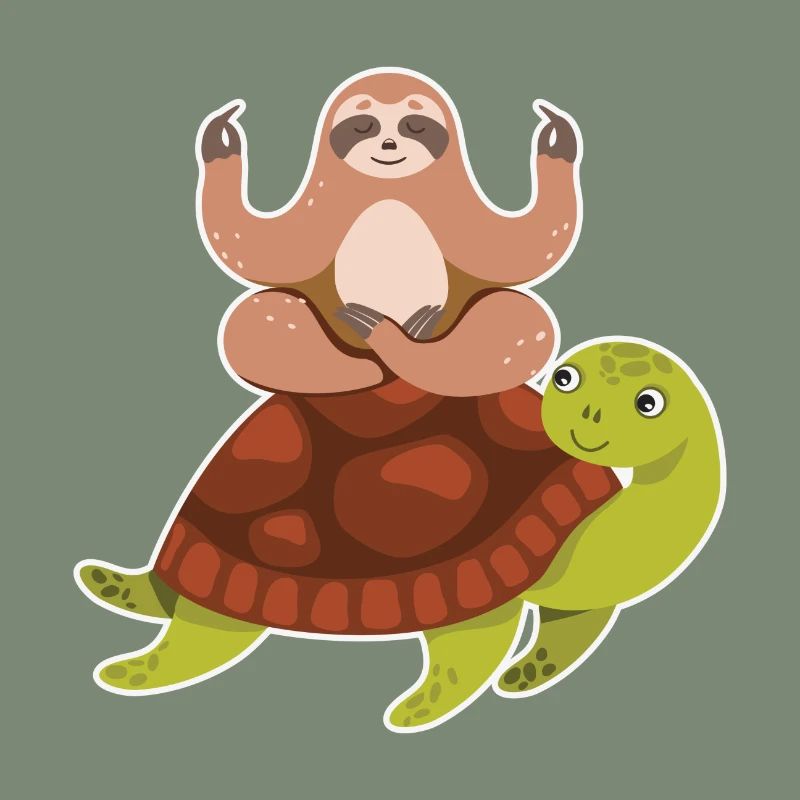 Sloth Riding Turtle Lazy Sloth Turtle