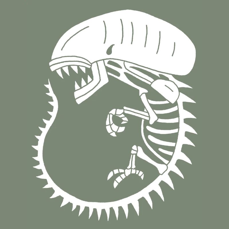 Squelette de monstre extraterrestre blanc