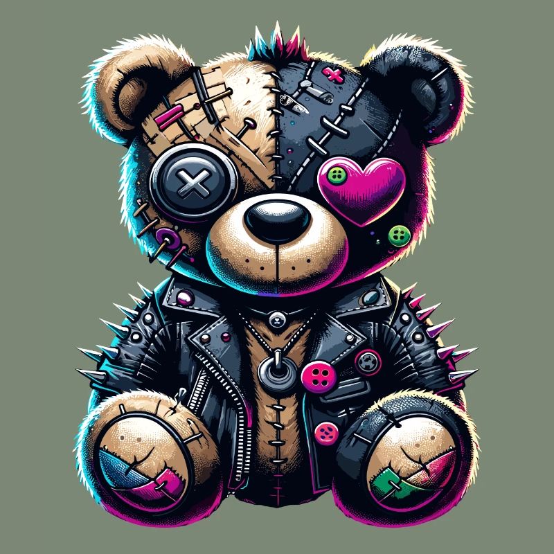 Punk Emo Plush Teddy Bear