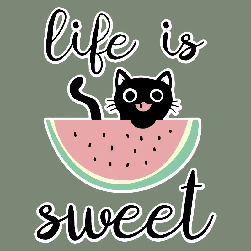 La vie est douce chat avec pastèque