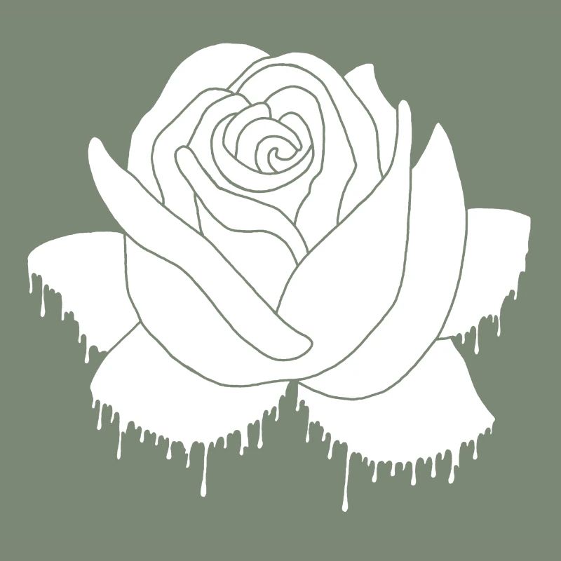 Graffiti d'une rose blanche