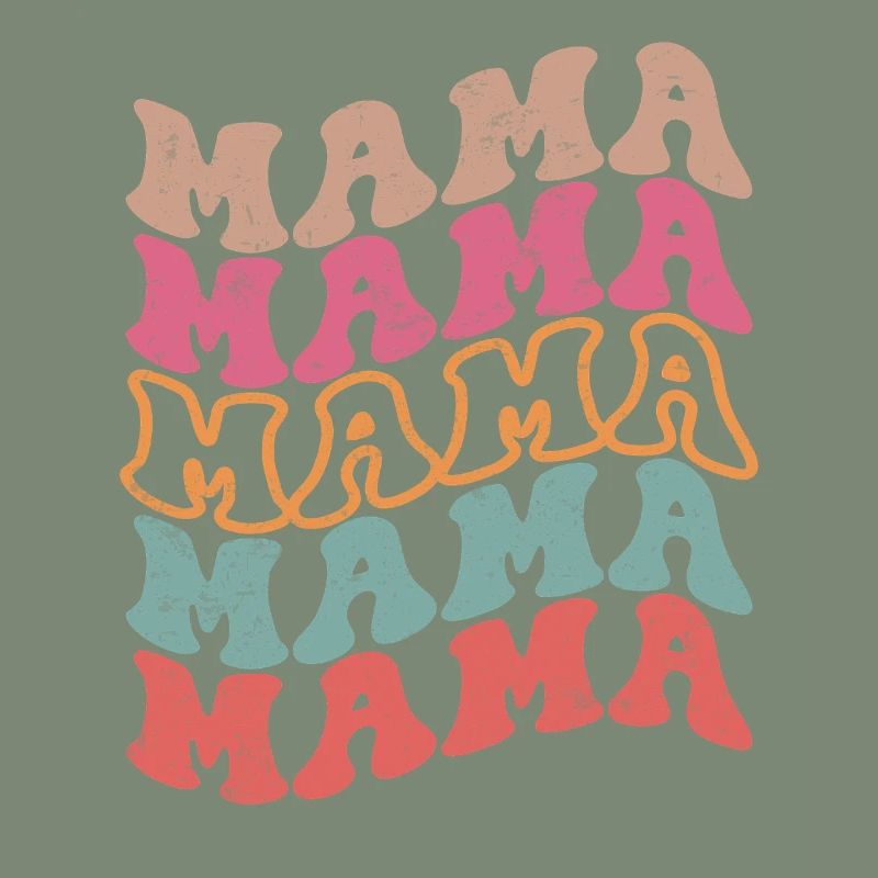 Retro Groovy Mama Text Pattern