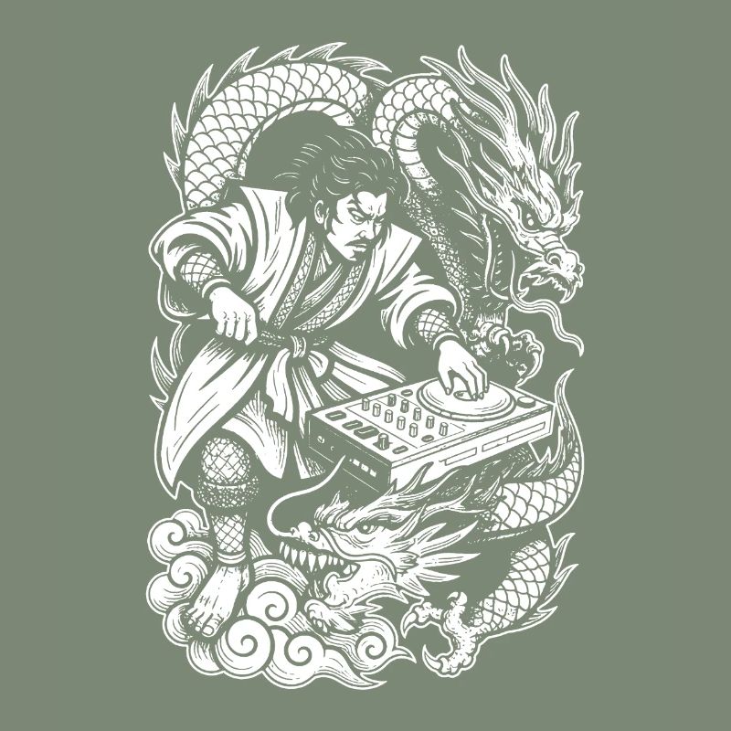 Samurai Shirt: Dragons Dancing Through Party Night