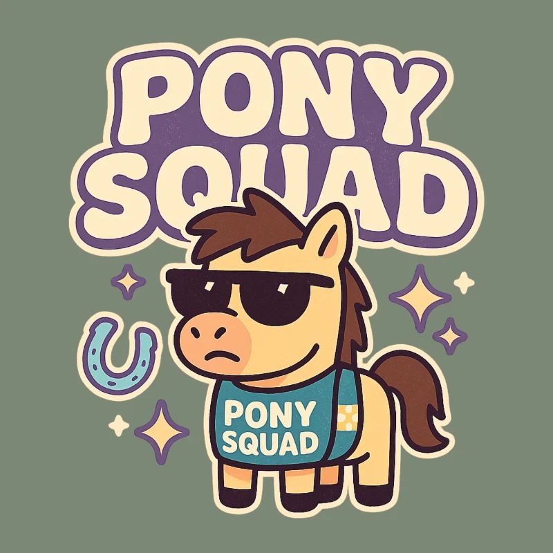 Conception de dessin animé Pony Squad