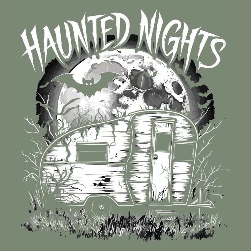 Ghost Night Caravan Haunted Illustration