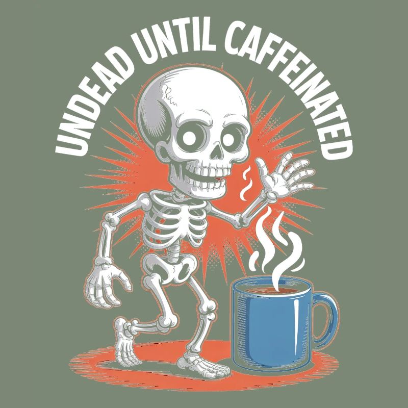 Undead Until Caffeinated Skeleton Coffee Run