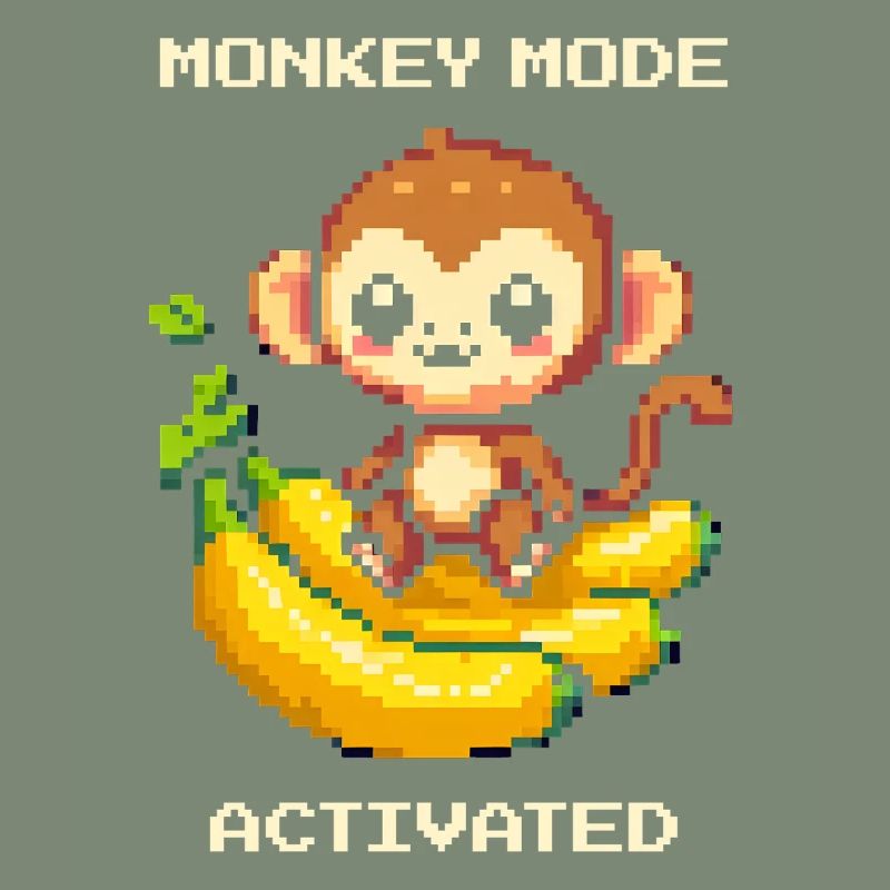 Monkey Mode Enabled | Monkey, Banana, Cute