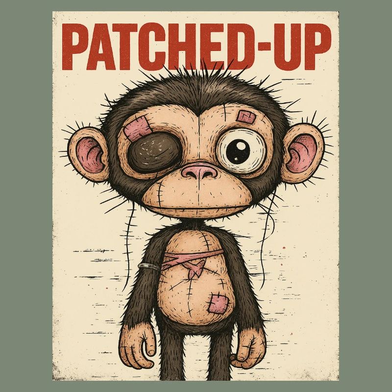 Patchwork Affe: Gepatcht und Tapfer