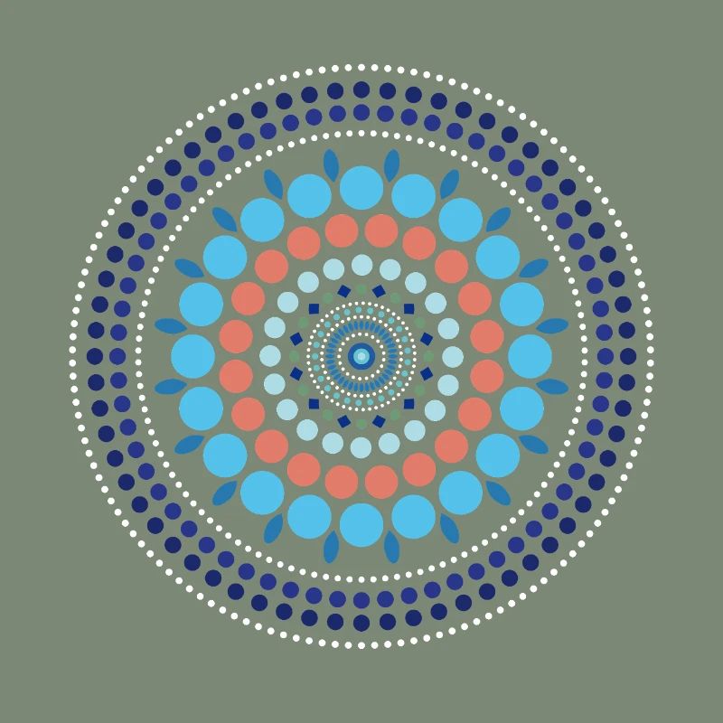 Mandala à points dégradés bleus