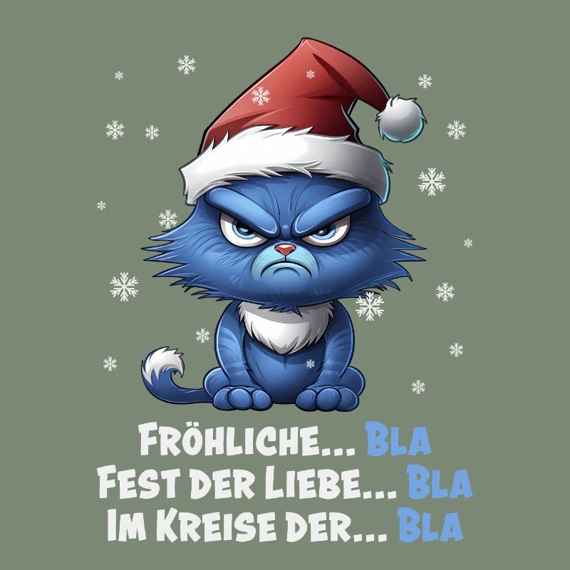 I Hate Christmas - Grumpy Blue Cat